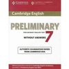 Cambridge English Preliminary 7. Student's Book without Answers