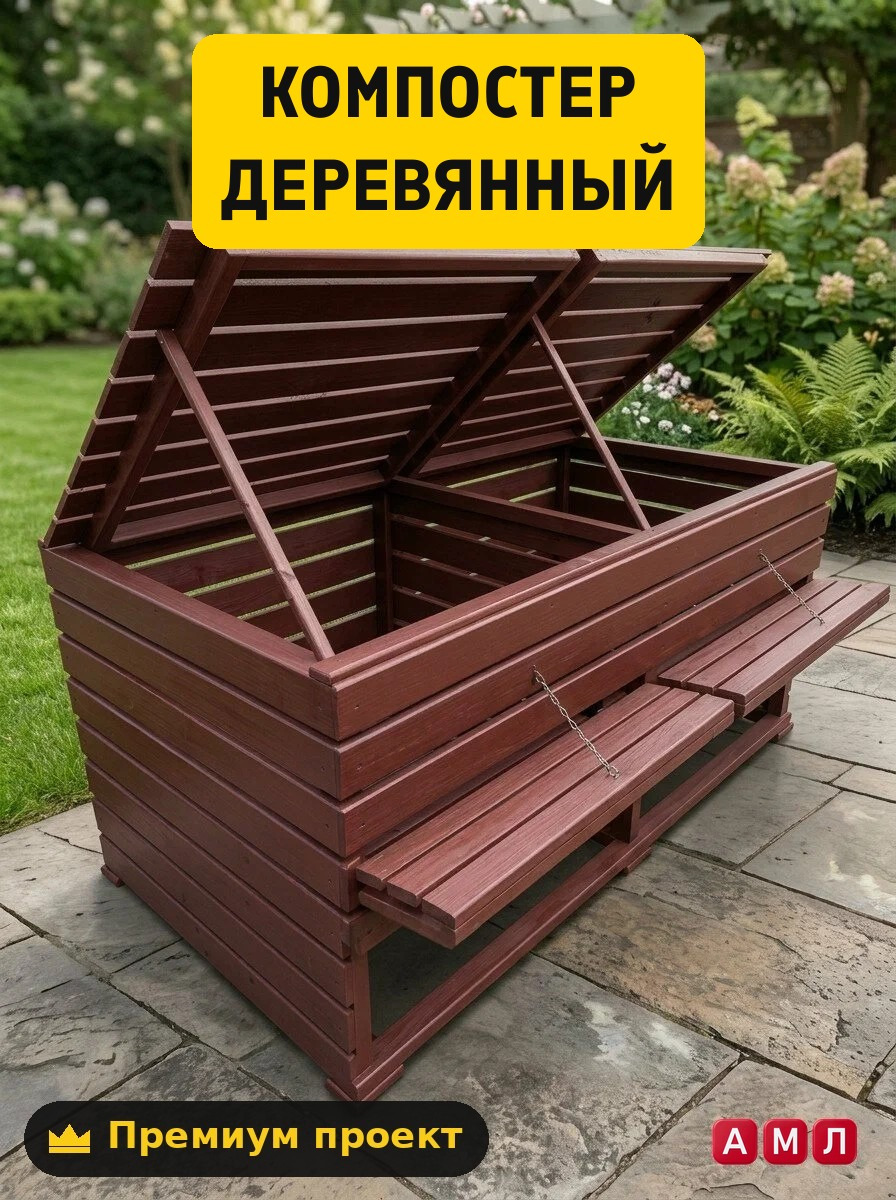 Как построить деревянный компостер 1200 литров своими руками: проект и чертежи