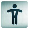 Табличка металлическая информационная WC MEN, 150х150 мм, серебристая
