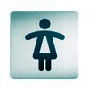 Табличка металлическая информационная WC WC LADIES, 150х150 мм, серебристая