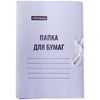 Папка для бумаг, с завязками, картон мелованный, белая