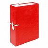 Короб архивный на завязках, бумвинил, 320x242x70 мм, красный