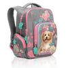 Рюкзак школьный, серый + розовый (арт. RG-760-1/3)