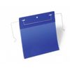 Карман для маркировки, с проволочным фиксатором, А4, горизонтальный, синий